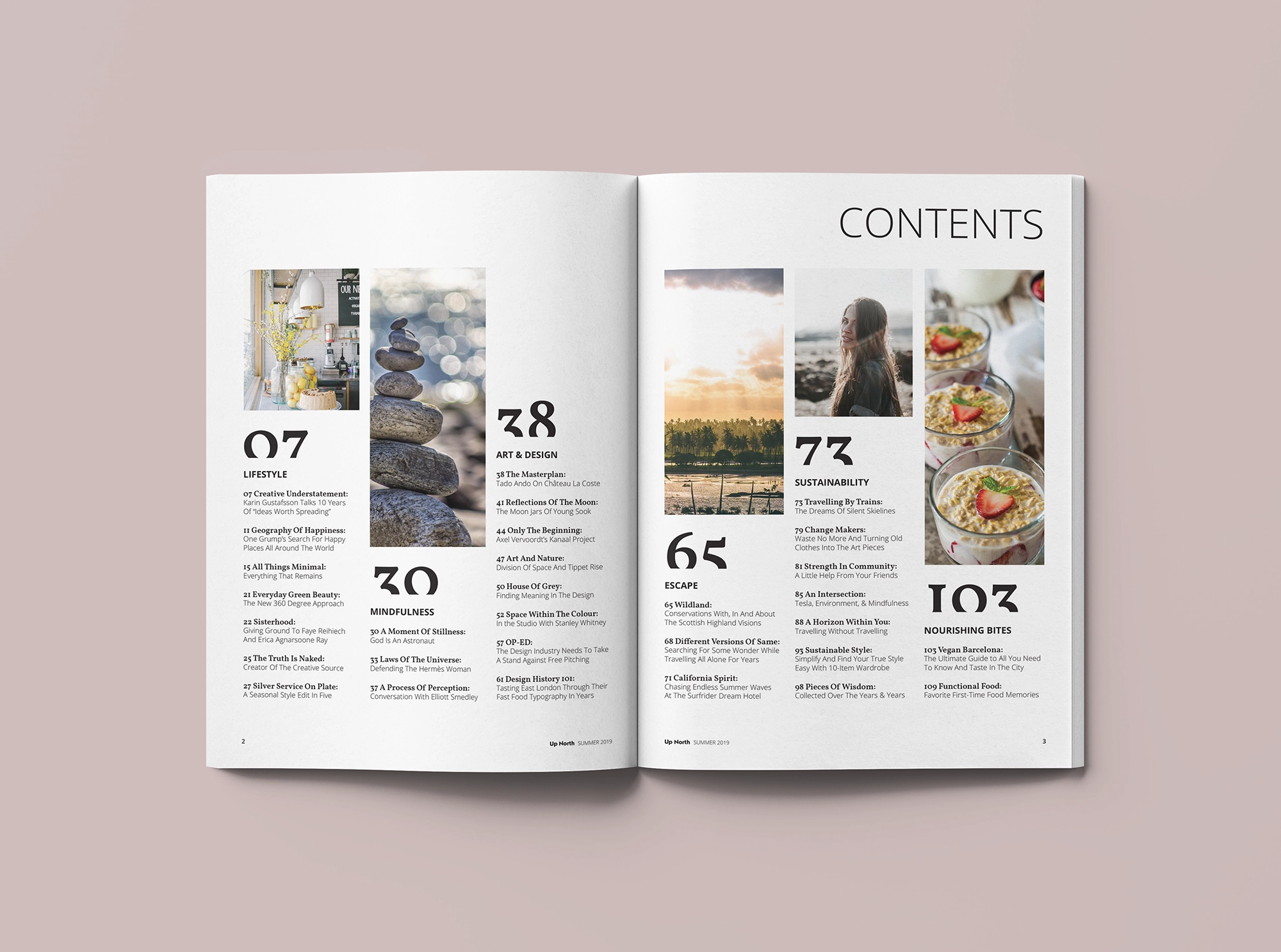 Editorial design graphic design - content page design